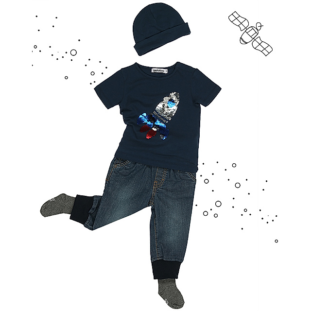 T-Shirt RAKETE mit Wendepailletten in dunkelblau kaufen