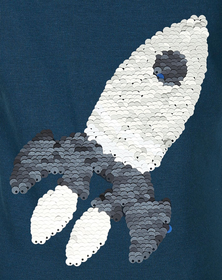 T-Shirt RAKETE mit Wendepailletten kaufen dunkelblau in