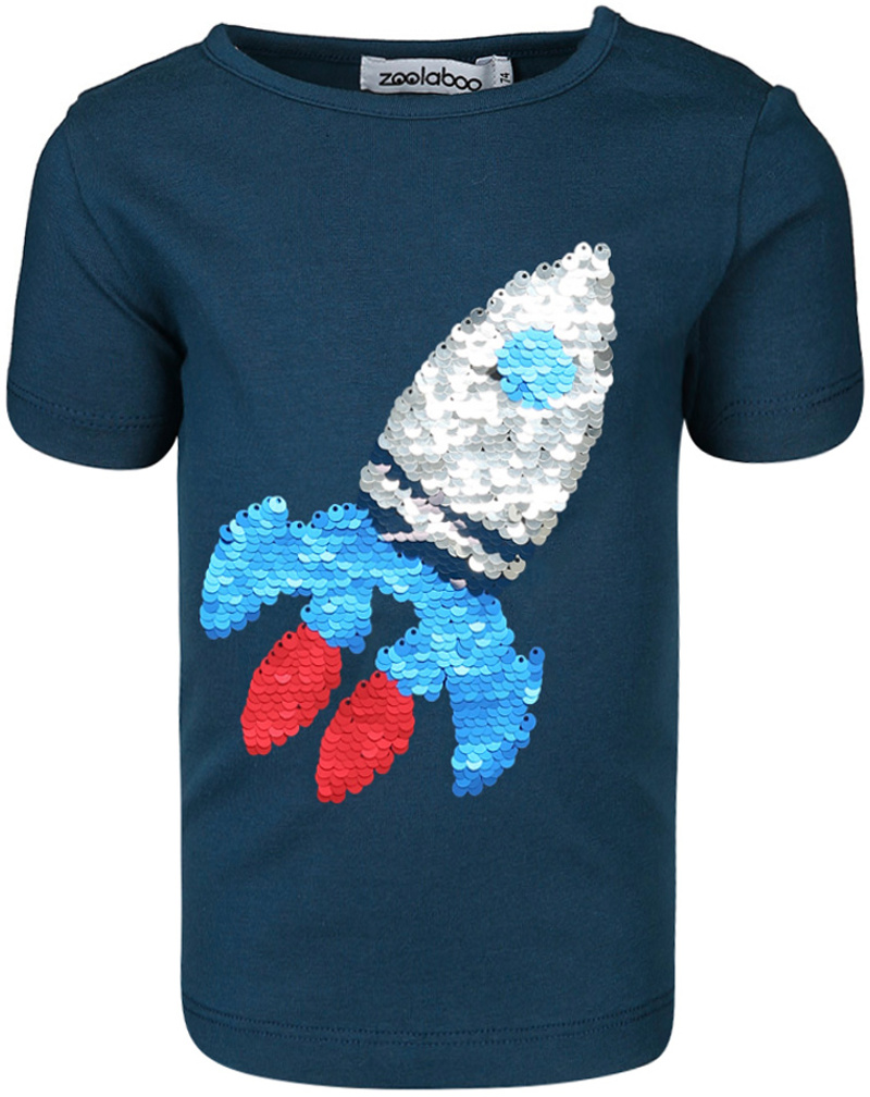 T-Shirt RAKETE mit Wendepailletten in dunkelblau kaufen