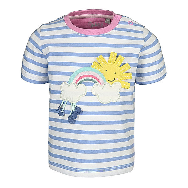 Sigikid T-Shirt REGENBOGEN & SONNE gestreift in weiss/hellblau