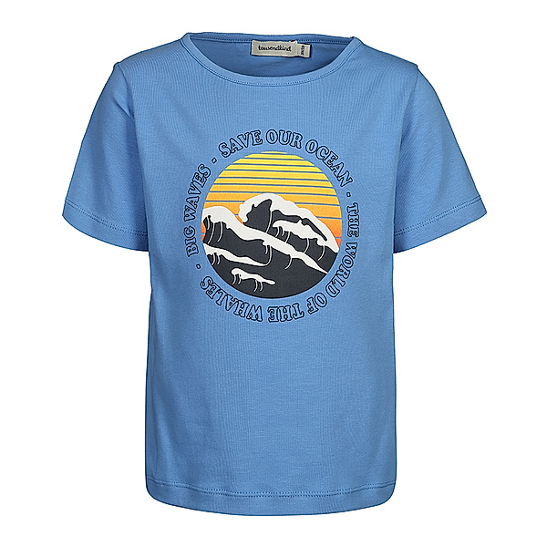 tausendkind collection T-Shirt RETRO WAVE in marina blue