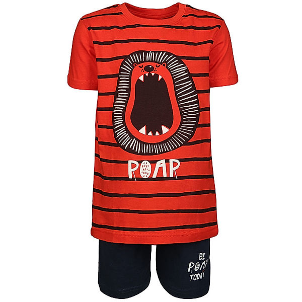 BLUE SEVEN T-Shirt ROAR AND COOL 2-teilig in tomatenrot