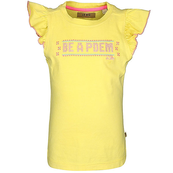 Le Big T-Shirt SASKIA mit Stickerei gelb