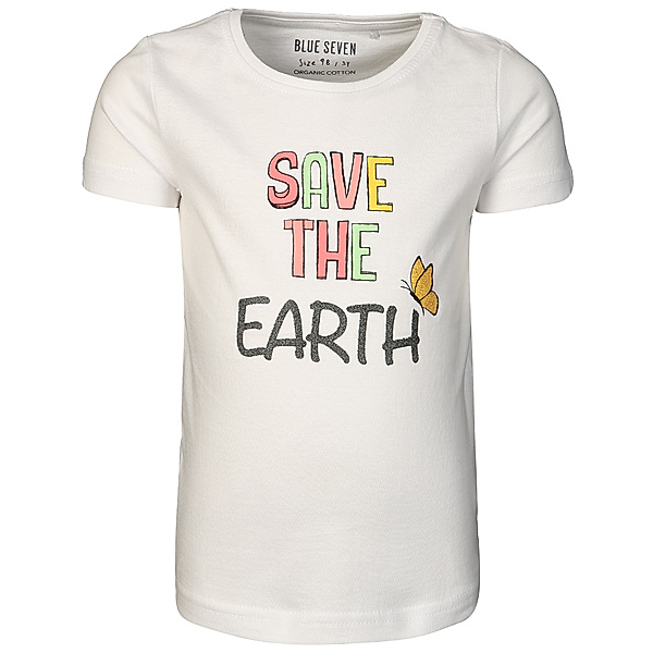 BLUE SEVEN T-Shirt SAVE THE EARTH in weiß