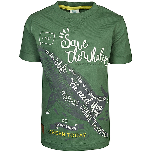 Boboli T-Shirt SAVE THE WHALES in waldgrün