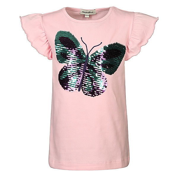 tausendkind collection T-Shirt SCHMETTERLING mit Wendepailletten in rosa