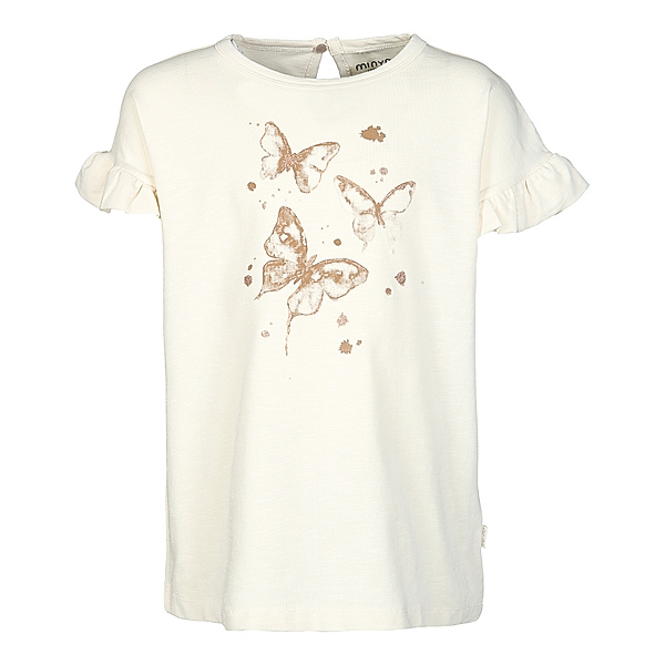 Minymo T-Shirt SCHMETTERLINGE mit Flügelärmeln in seedpearl