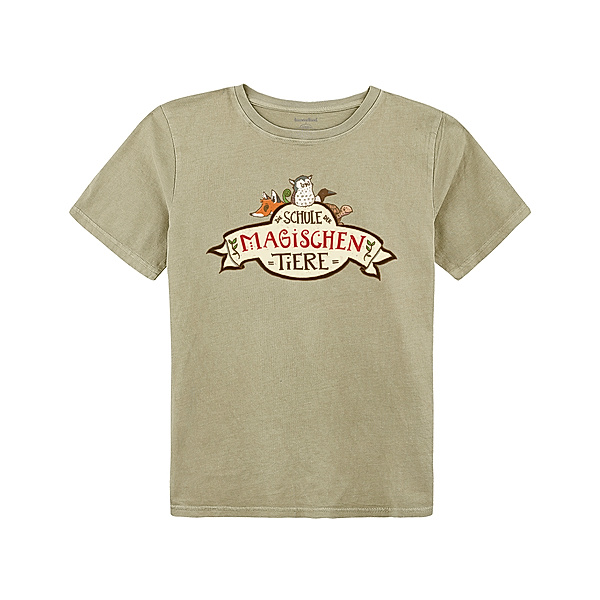 tausendkind collection T-Shirt SCHULE DER MAGISCHEN TIERE in olive
