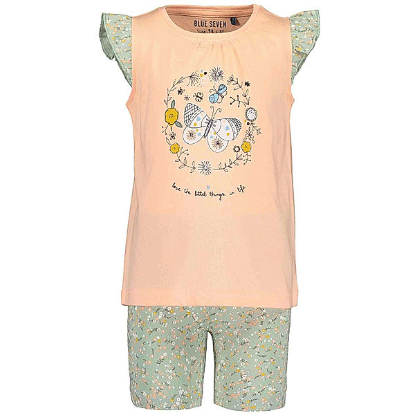 BLUE SEVEN T-Shirt SECRET GARDEN 2-teilig in apricot