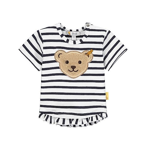 Steiff T-Shirt SEEBÄR gestreift mit Rüschen in navy