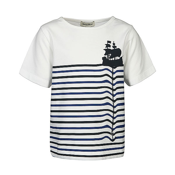 tausendkind collection T-Shirt SEGELBOOT MIT ANKER in weiß/blau