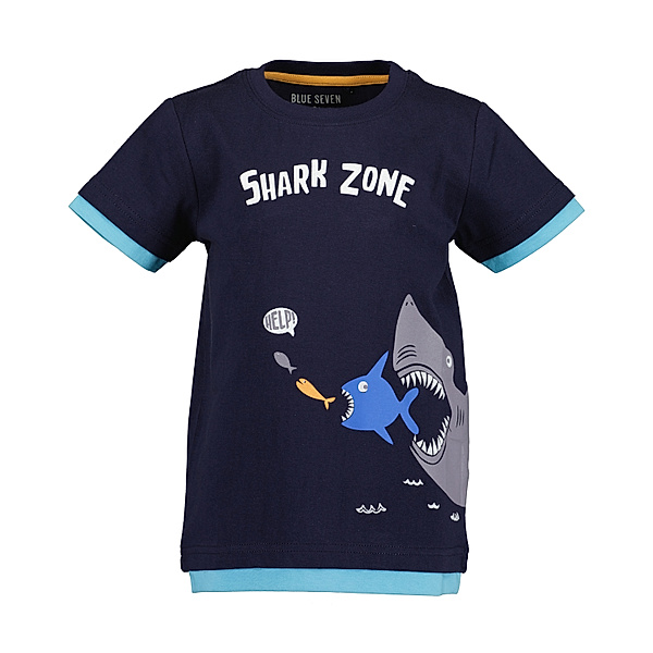 BLUE SEVEN T-Shirt SHARK ZONE - HELP in nachtblau