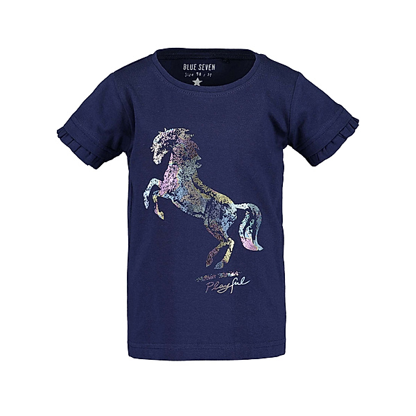 BLUE SEVEN T-Shirt SHIMMER HORSE in ultramarin