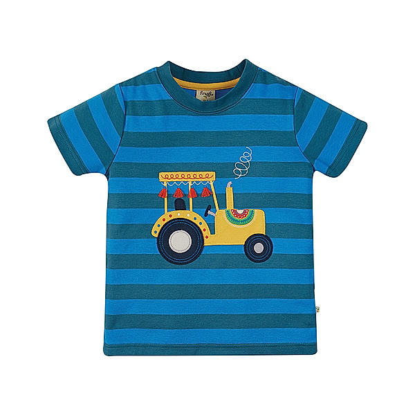 frugi T-Shirt SID – TRACTOR gestreift in blau