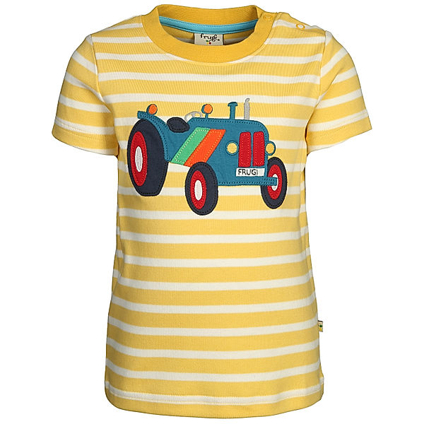 frugi T-Shirt SID - TRACTOR gestreift in gelb