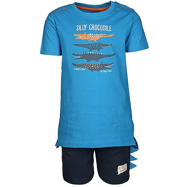 BLUE SEVEN T-Shirt SILLY CROCODILE mit Shorts in azurblau