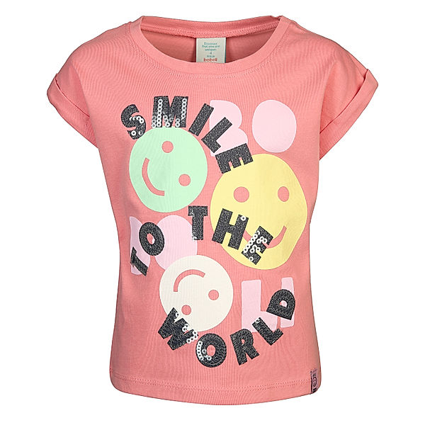 Boboli T-Shirt SMILE TO THE WORLD in geranie