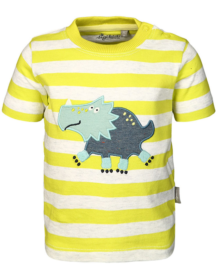 T-Shirt SPORTY DINO gestreift in gelb kaufen | tausendkind.de