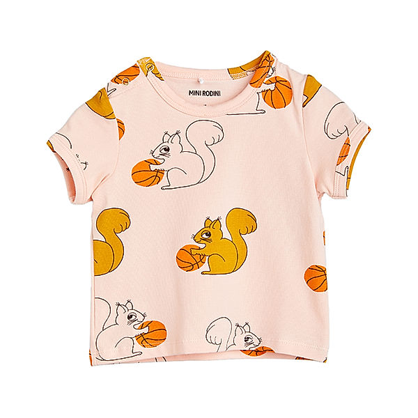 mini rodini T-Shirt SQUIRRELS AOP in rosa