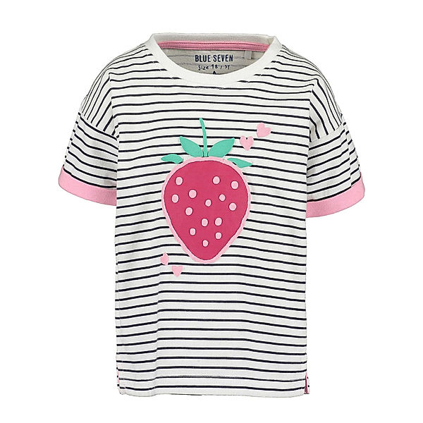 BLUE SEVEN T-Shirt STRAWBERRY gestreift in white