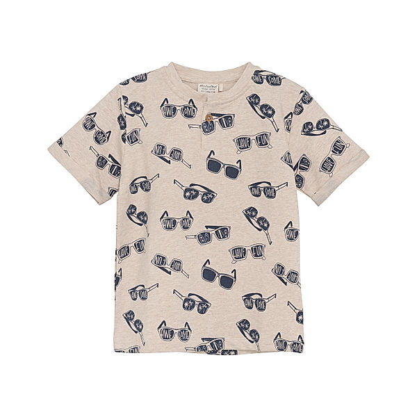 Minymo T-shirt SUNGLASSES in beige melange