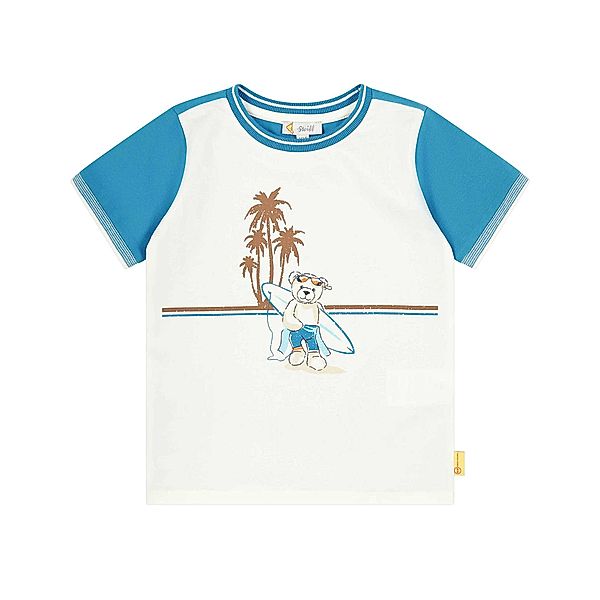 Steiff T-Shirt SURFING BEAR in mediterranian blue