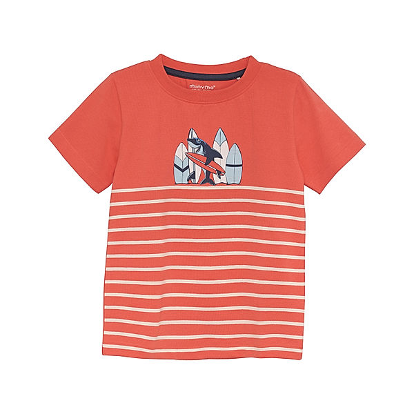 Minymo T-Shirt SURFING SHARK in coral