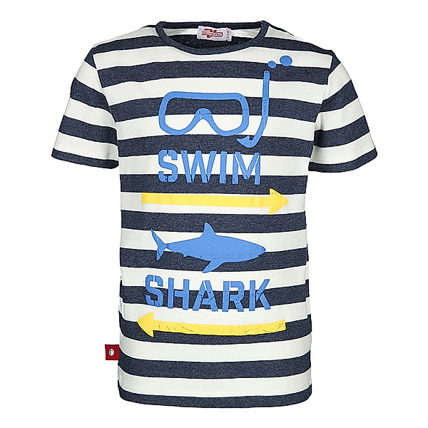 Volltreffer T-Shirt SWIM SHARK gestreift in blau/weiß