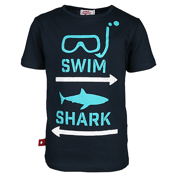 Volltreffer T-Shirt SWIM SHARK in dunkelblau/türkis