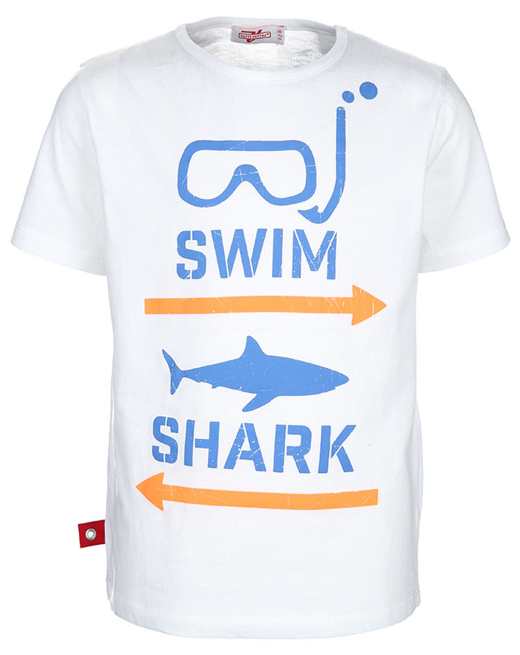 T-Shirt SWIM SHARK in weiß orange kaufen | tausendkind.de