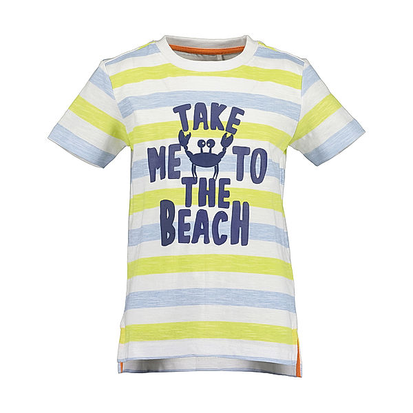 BLUE SEVEN T-Shirt TAKE ME TO THE BEACH in weiss/hellblau