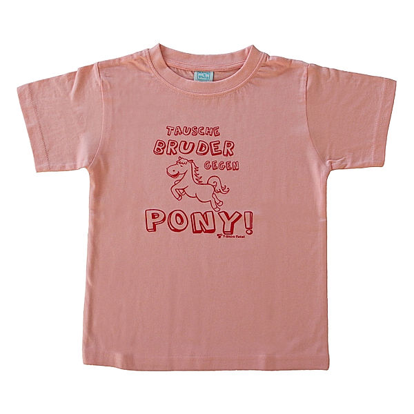 T-Shirt Tausche Bruder gegen Pony, rosa (Größe: 122/128)