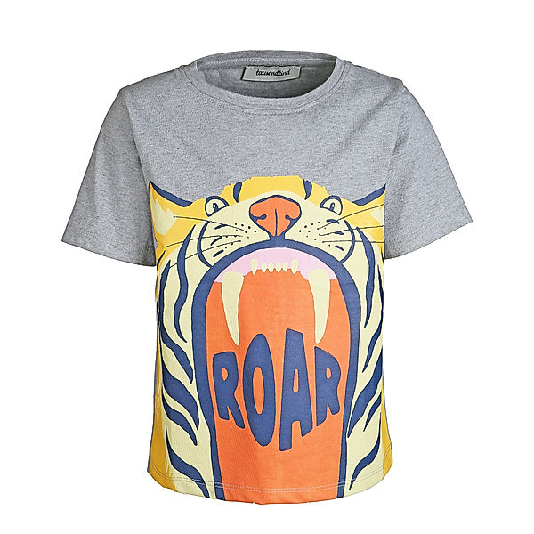 tausendkind collection T-Shirt TIGER in grau meliert