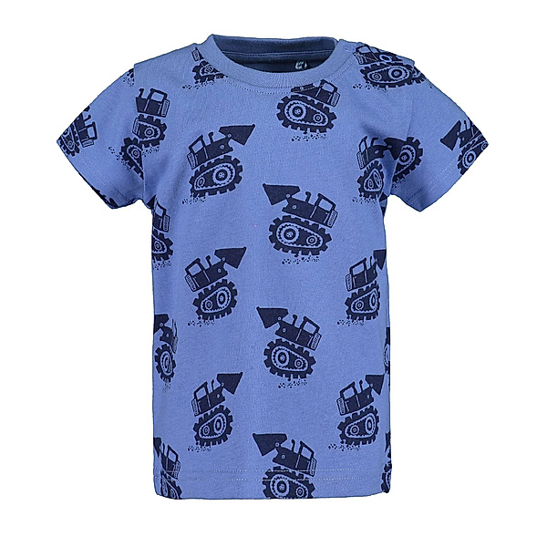 BLUE SEVEN T-Shirt TRACTOR AOP in mittelblau
