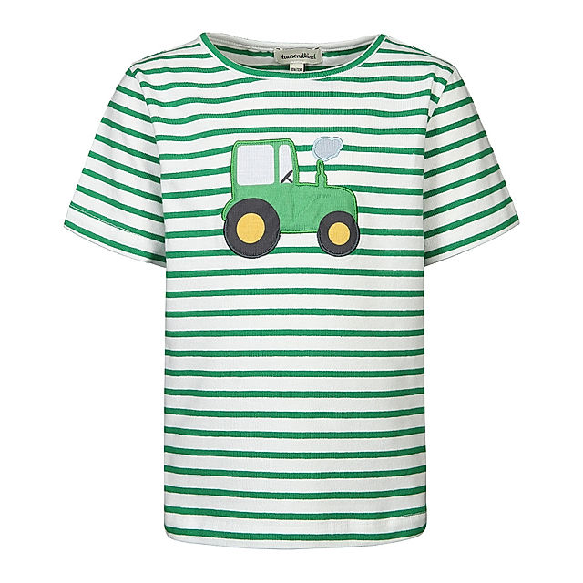 T-Shirt TRAKTOR TOBI gestreift in weiß grün kaufen