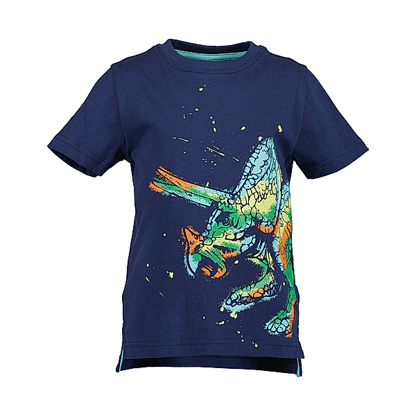 BLUE SEVEN T-Shirt TRICERATOPS PAINTING in dunkelblau