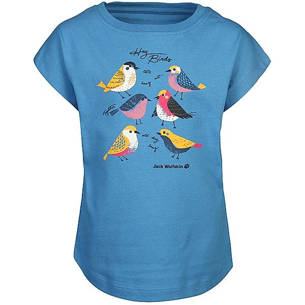 Jack Wolfskin T-Shirt TWEETING BIRDS in wave blue
