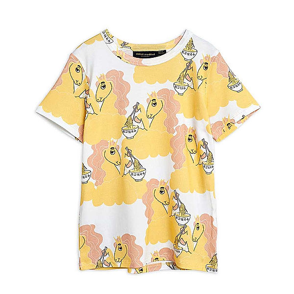 Mini Rodini T-Shirt UNICORN NOODLES in gelb