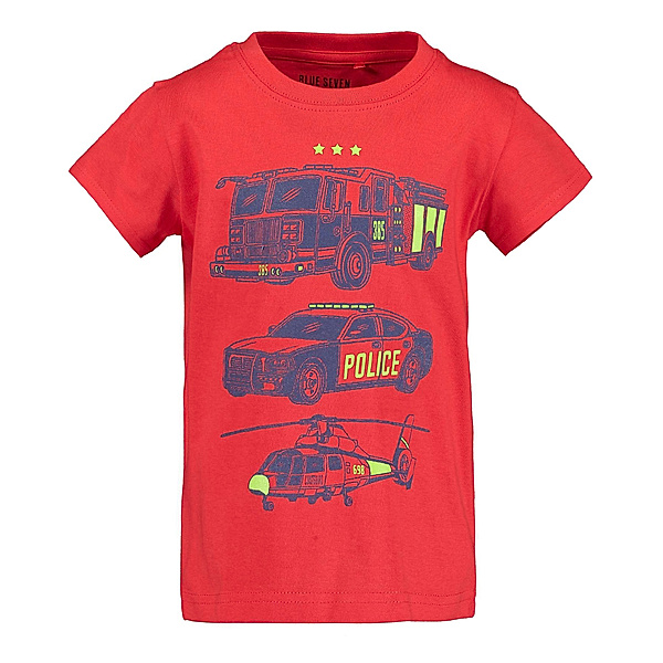 BLUE SEVEN T-Shirt VEHICLES in tomato