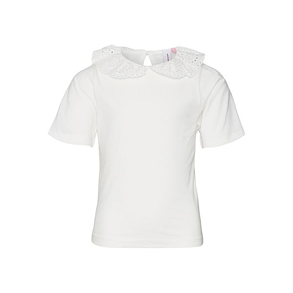 VERO MODA GIRL T-Shirt VMPANNA GLENN COLLAR in snow white