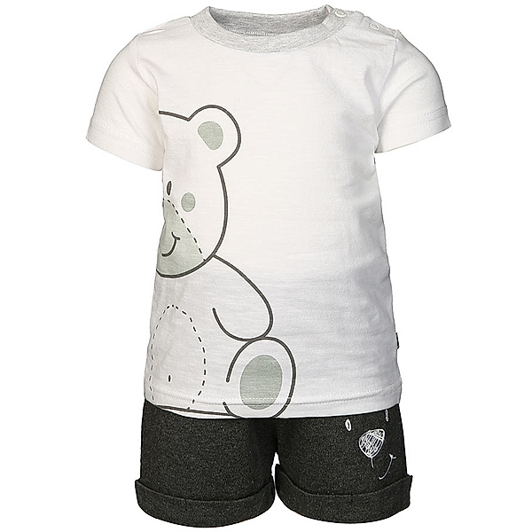 Jacky T-Shirt WELCOME TEDDY mit Shorts in weiß/anthrazit
