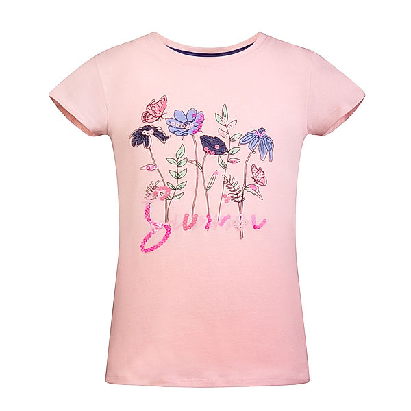 happy girls T-Shirt WILD FLOWERS mit Pailletten in rose
