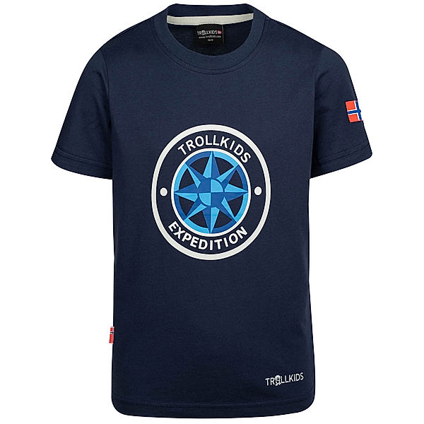 TROLLKIDS T-Shirt WINDROSE Quick-Dry in navy/cloudy grey
