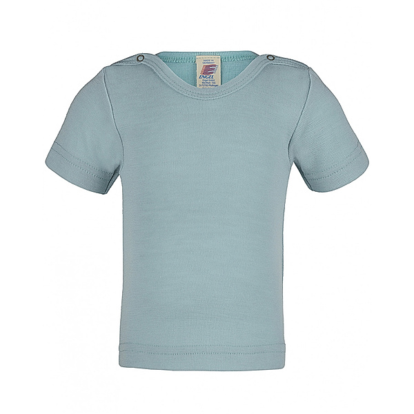 ENGEL T-Shirt WOLLE BASIC mit Seide in gletscherblau