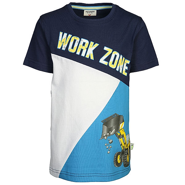 Salt & Pepper T-Shirt WORK ZONE in pacific blue