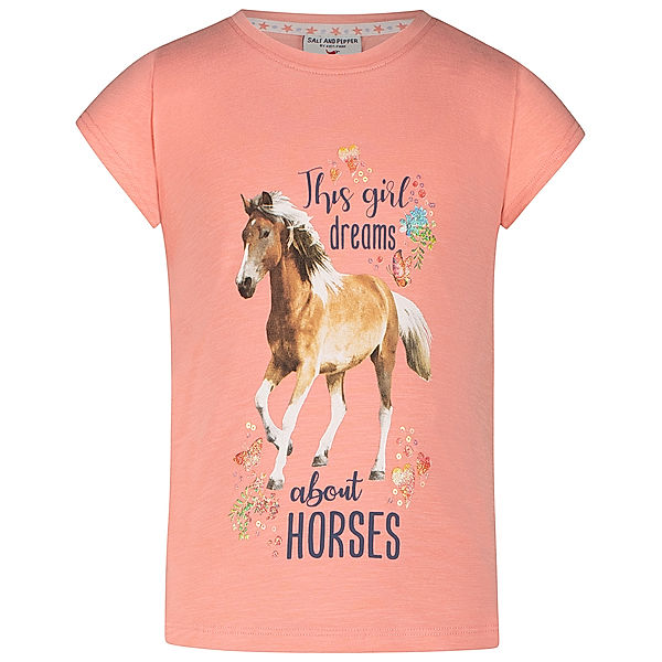 Salt & Pepper T-Sirt HORSE SEQUINS in melon