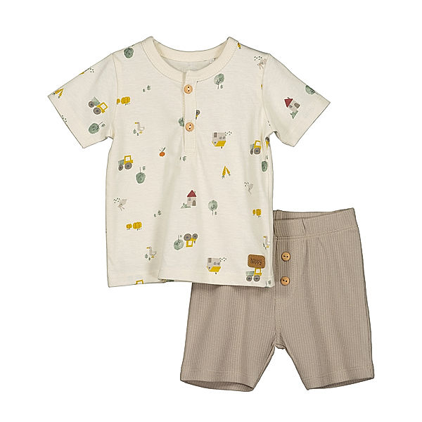 BLUE SEVEN T-Sirt LITTLE FARM mit Shorts in offwhite