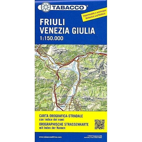 Tabacco Editrice Straßenkarte Friuli, Venezia Giulia
