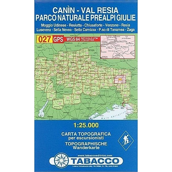 Tabacco Wandern 1 : 25 000 Canin - Val Resia Parco