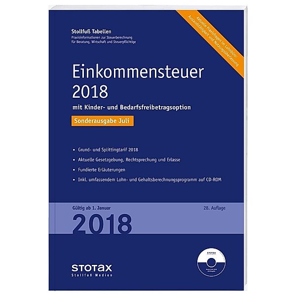 Tabelle, Einkommensteuer 2018 - Sonderausgabe Juli